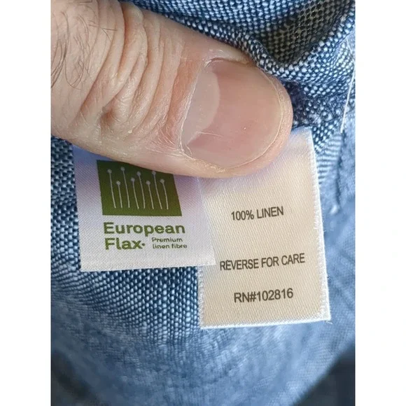 NWT Garnet Hill Classic Linen Shirt Dress Size 14 Button Up Collared Sleeveless - Picture 12 of 13